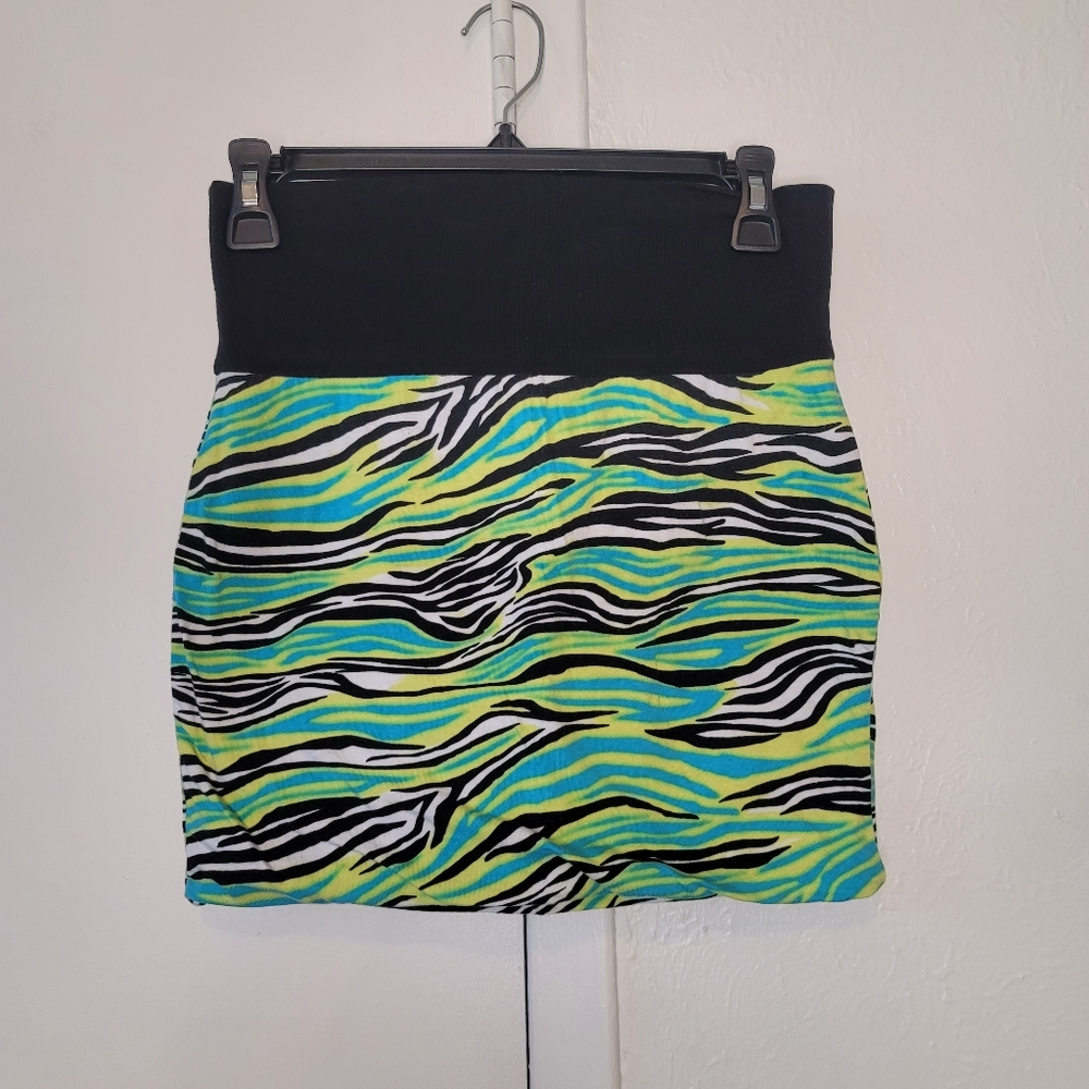 Wet Seat Zebra Print Mini Skirt